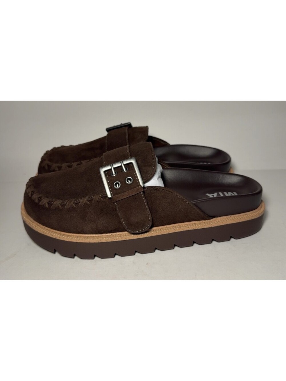 MIA Zaina-R Women's Chocolate Brown Suede Platform Clogs Size 8M